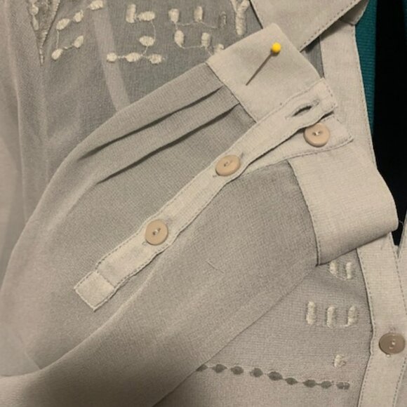 Fall Wedding? Soft Surroundings Long Sleeve Embroidered Sheer Maxi and Slip - Picture 3 of 13